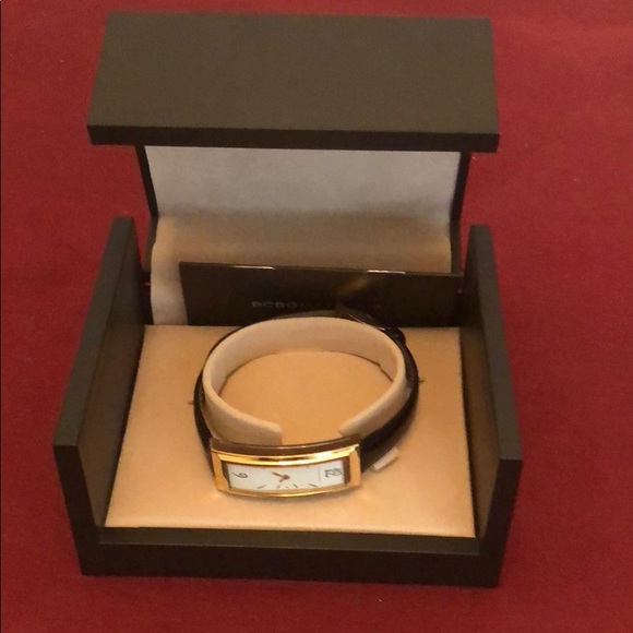 BCBGMaxAzria Accessories - BCBG MAXAZRIA Black Leather  Oblong Face Watch ⌚️